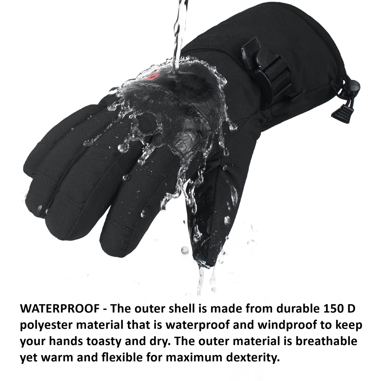 Alpine Swiss Mens Waterproof Gauntlet Ski Gloves Winter Sport Snow